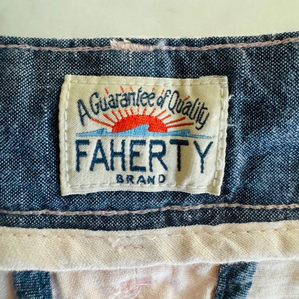 Faherty Malibu Linen &‎ Cotton Chino Shorts, Size 40 Waist, Summer Pink, NWT